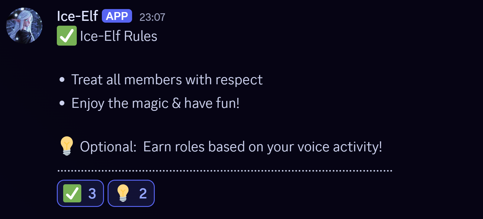 Example of Ice-Elf Discord Bot rules